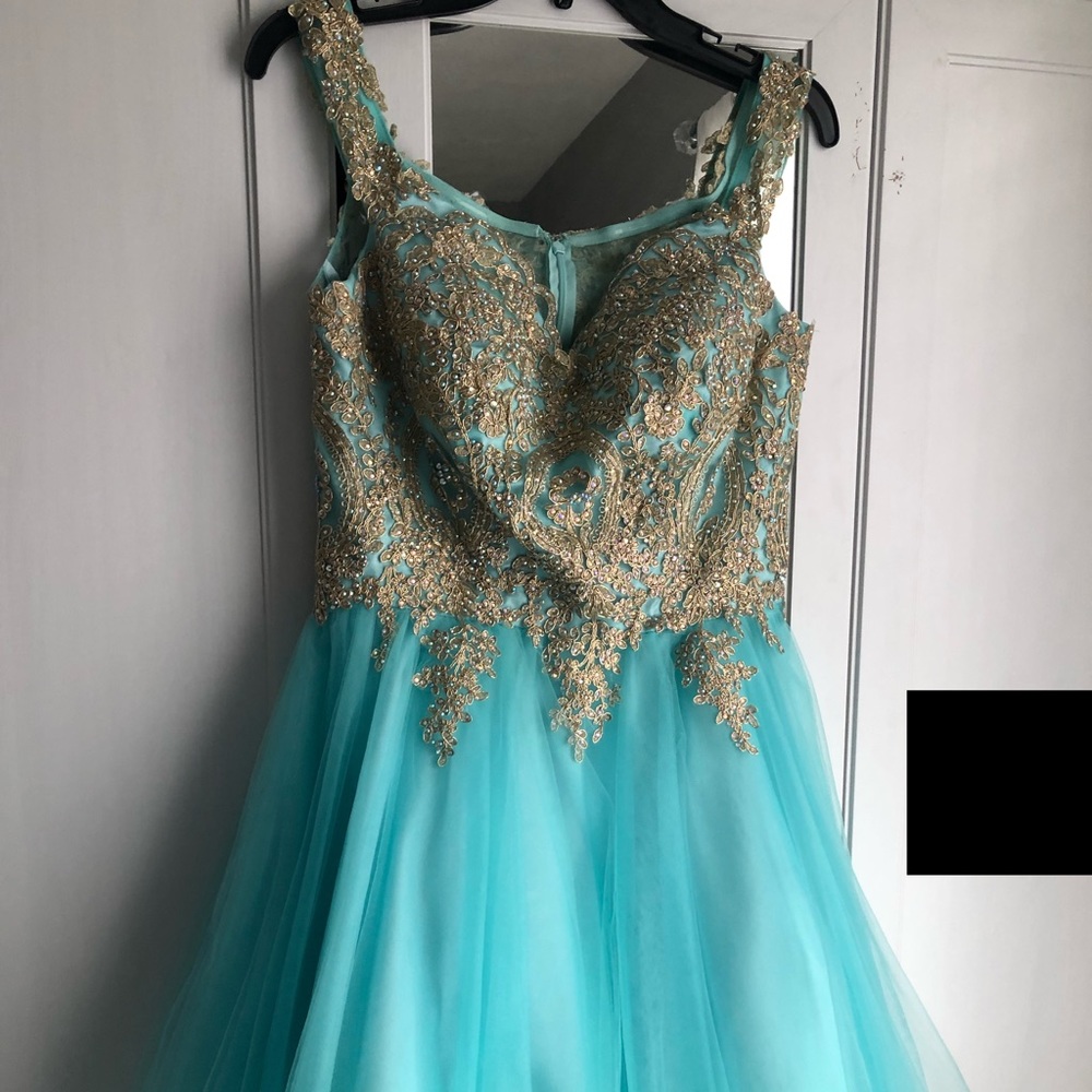 Turquoise & Gold Dress